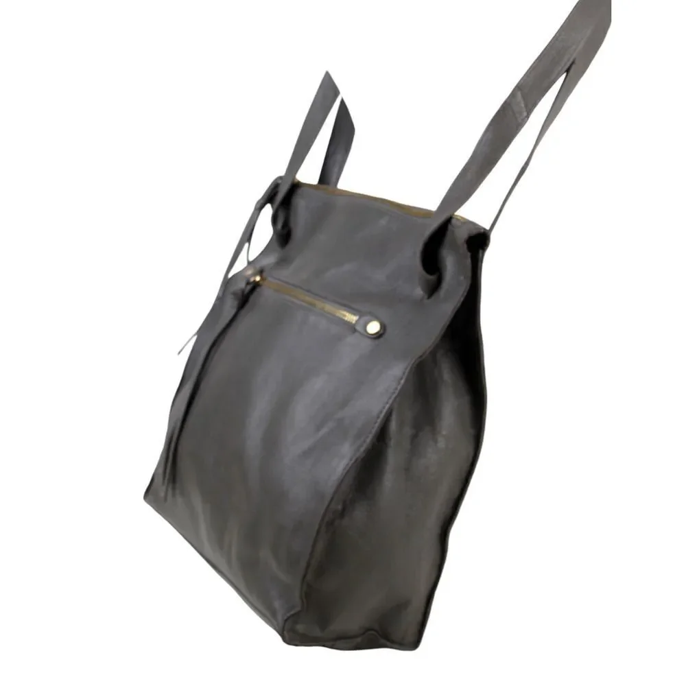 Kooba GRAY GENUINE LEATHER BACKPACK CONVERTIBLE SHOULDER BAG X-BODY PURSE
